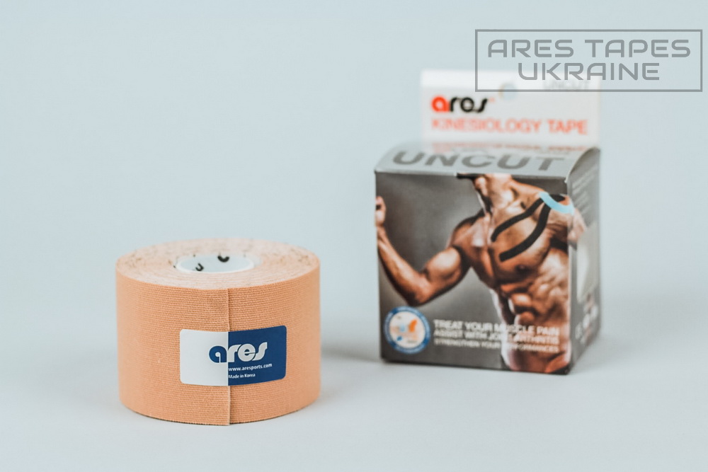 КИНЕЗИО ТЕЙП ARES UNCUT 5 СМ Х 5 М БЕЖЕВЫЙ ФОТО-1