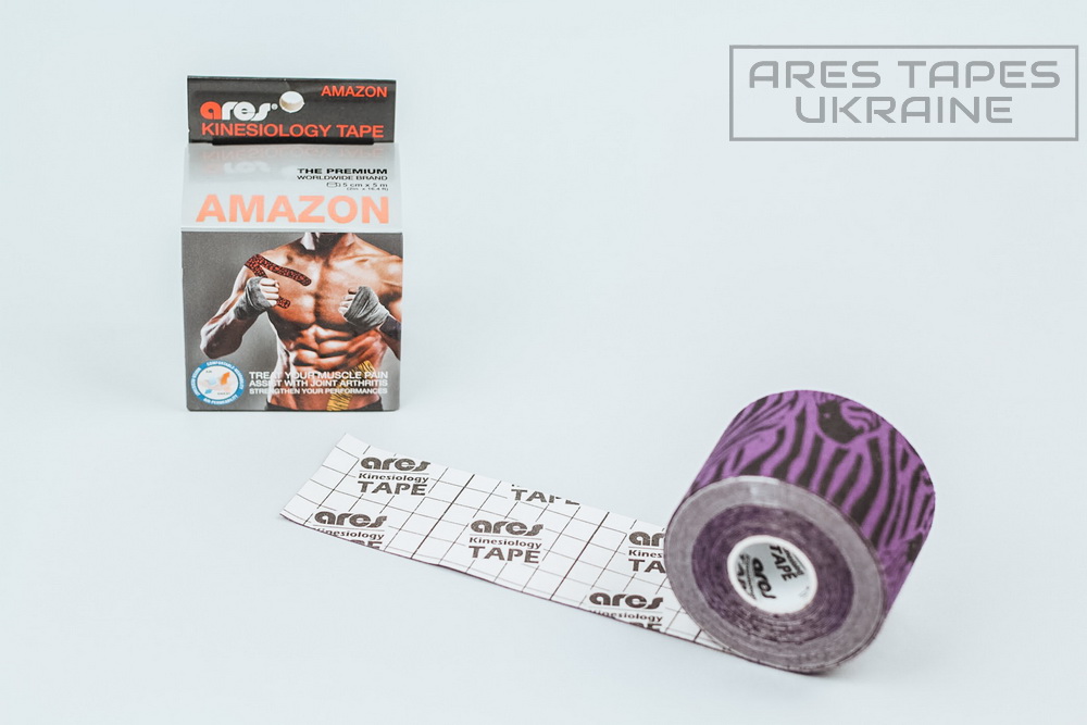 ТЕЙП ARES AMAZON 5 СМ Х 5 М ЗЕБРА КАРТИНКА-1 КИНЕЗИО ТЕЙП ARES AMAZON 5 СМ Х 5 М ЗЕБРА ФОТО-1