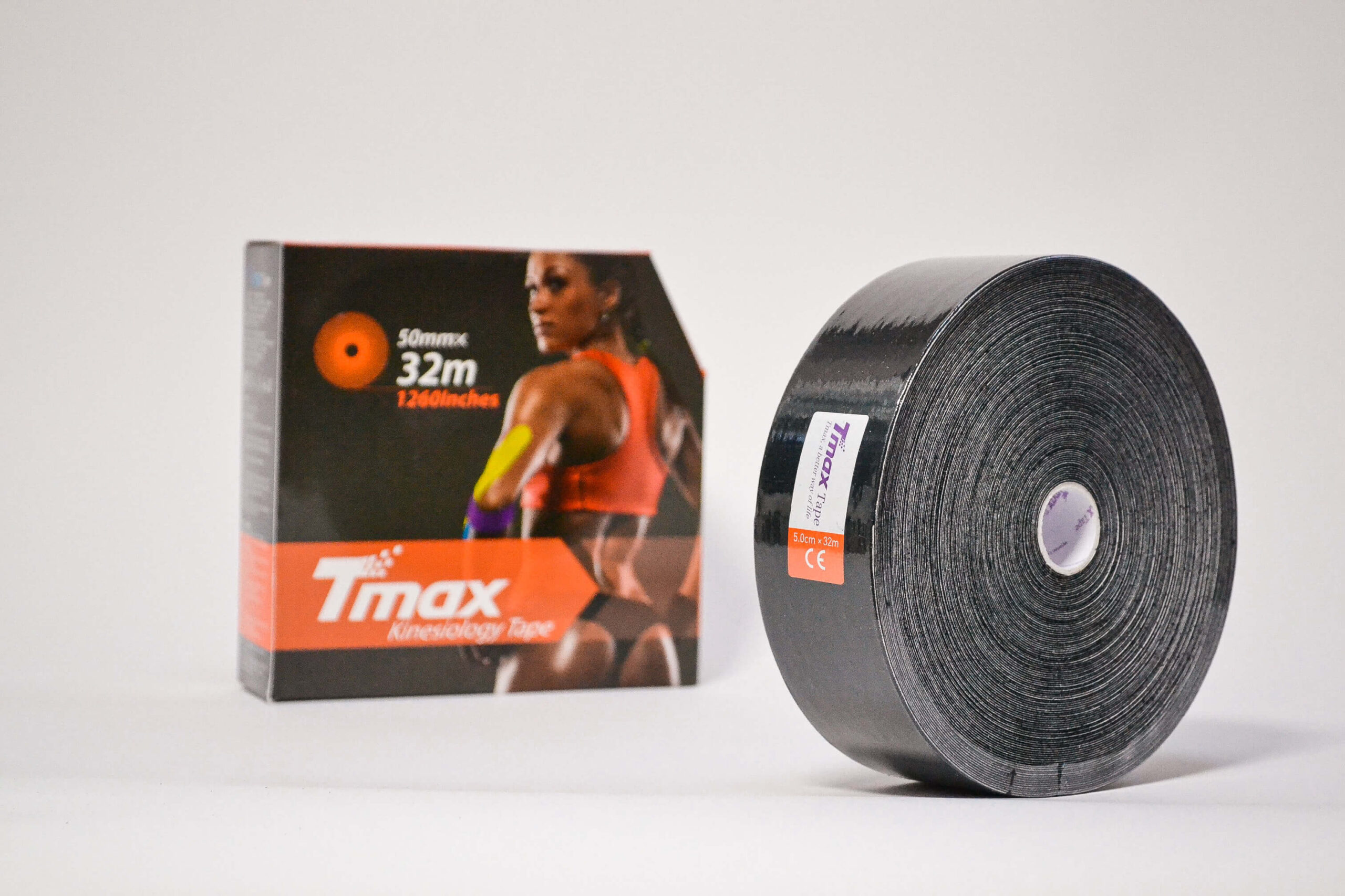 КИНЕЗИО ТЕЙП TMAX COTTON 5 СМ Х 32 М ЧЕРНЫЙ ФОТО-3