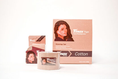 КИНЕЗИО ТЕЙП TMAX FACE TAPE ХЛОПОК 5 СМ X 5 М БЕЖЕВЫЙ ФОТО-3